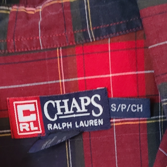 Vintage Chaps by Ralph Lauren, Men's Classic Long Sleeve Plaid Shirt - Picture 5 of 9